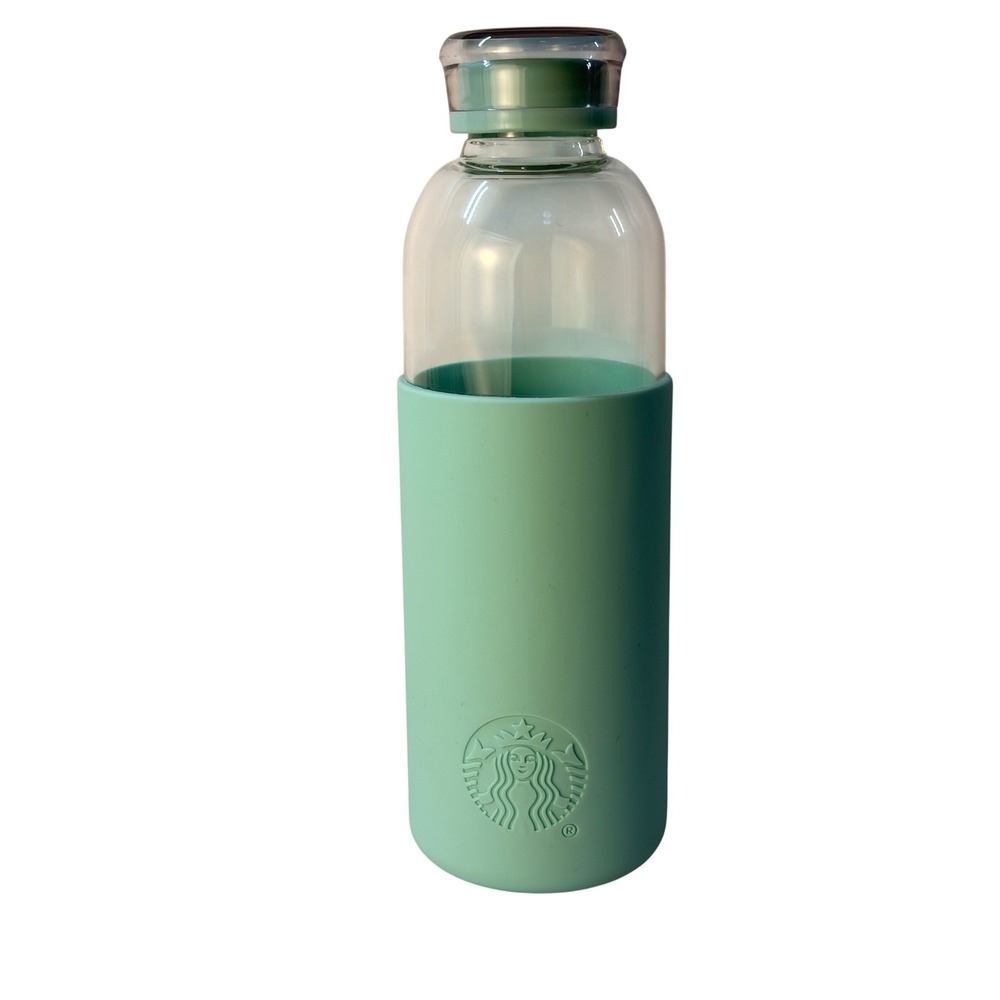 Starbucks Road Trip Collection Glass Water Bottle 24oz w/Silicone Sleeve NWT